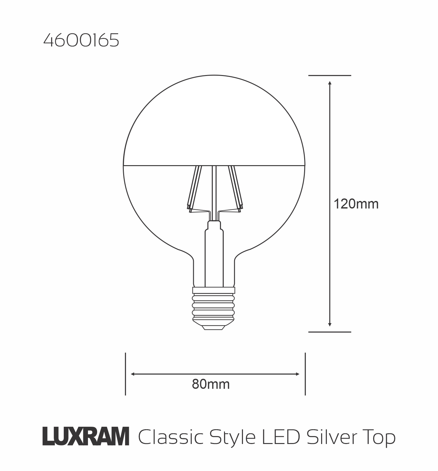 Classic Deco LED Chrome Top 80mm E27 Dimmable 4W 2700K 330lm 4600165  Luxram Classic Deco